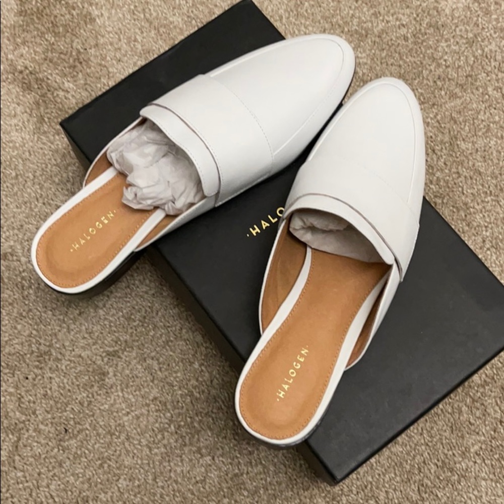NWT white leather mules / Nordstrom / size 8.5